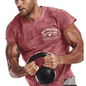 Under Armour Project Rock Shirt Men Small Show Your Gym Iron Paradise Pink Coral